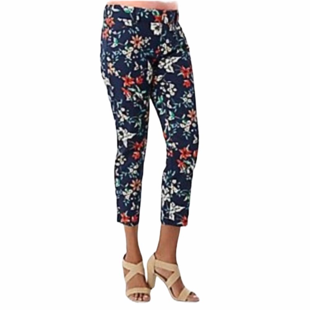 Rod & Ali Signature Fit Blue Floral Print Ankle Pants 16W